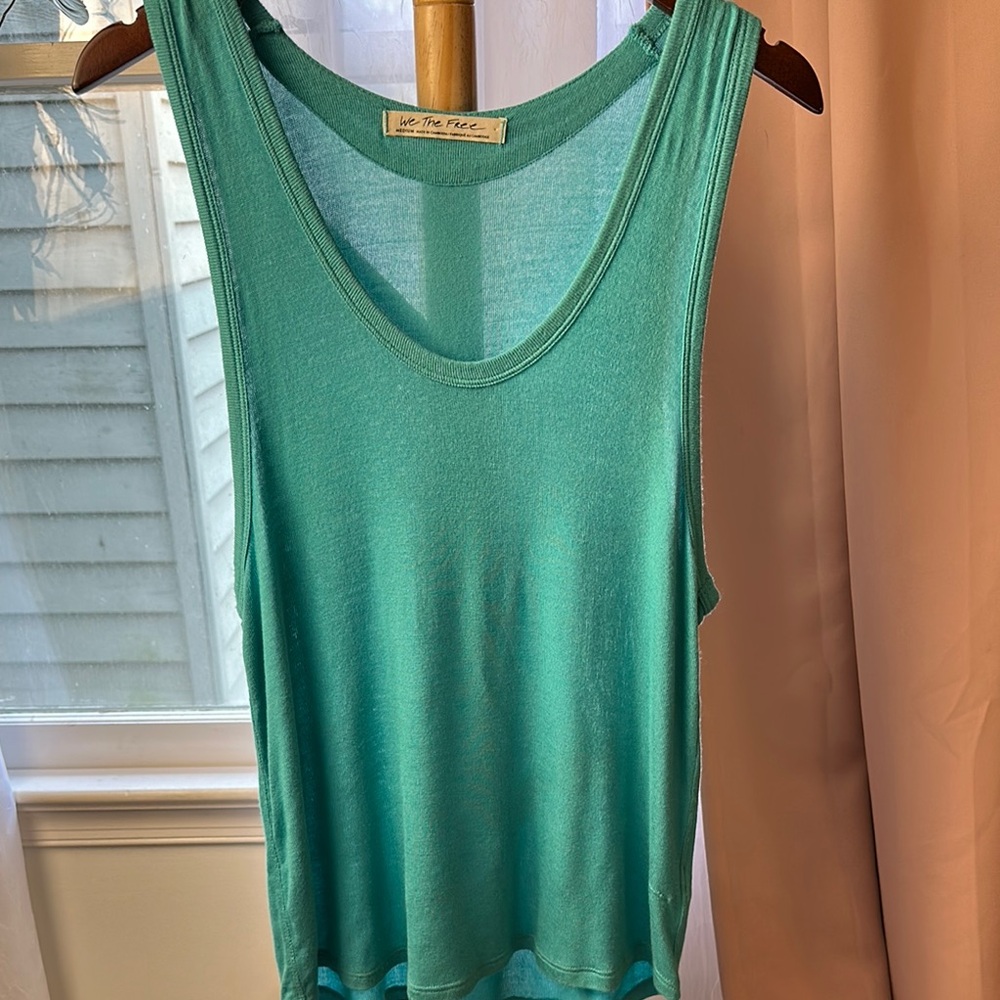 We the free free people Teal Sleeveless Top sz M